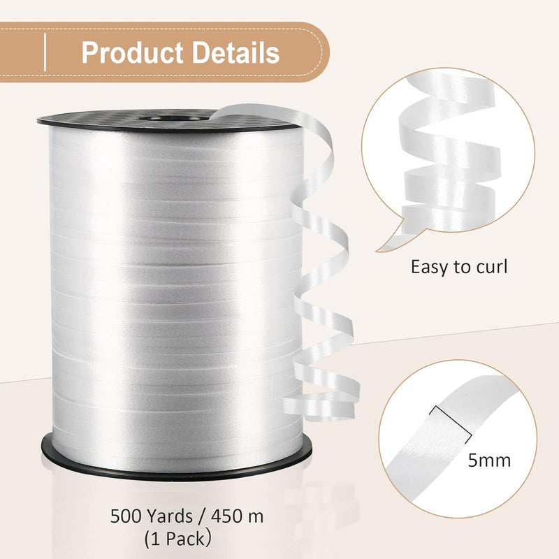 OMISELIO White Curling Ribbon, 500 Yard, 3/16" for Gift Wrapping, Balloon String, Baby Shower, Christmas - Image 5